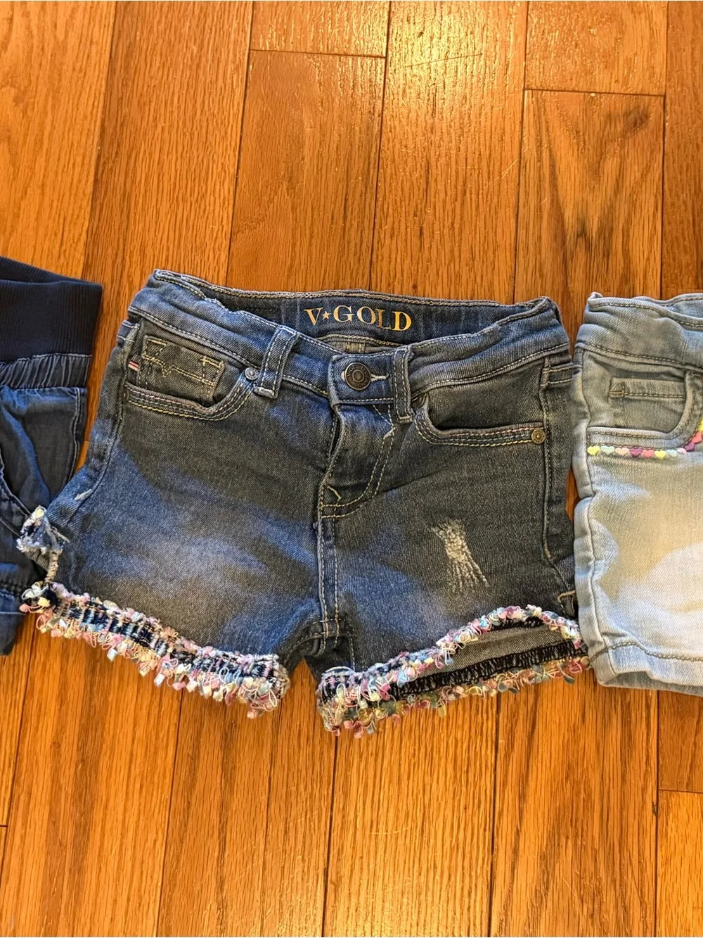 Carter's Girls Denim & Chambray Shorts Trio - Navy, Medium Blue & Light Blue